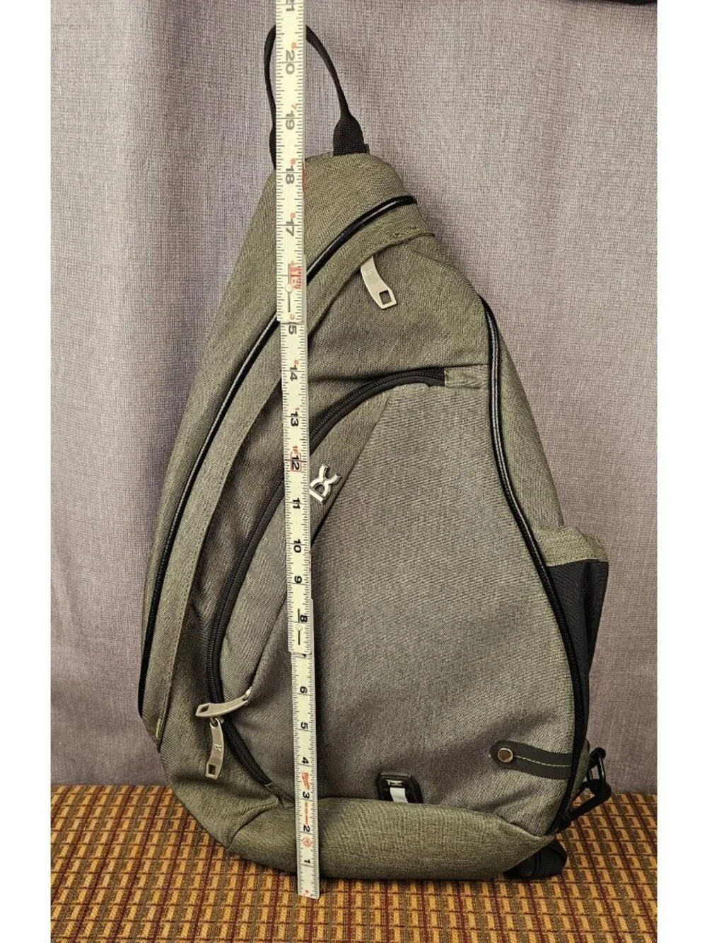 DC Sling Backpack Olive Black Adjustable Strap Multiple Compartments Durable Lig